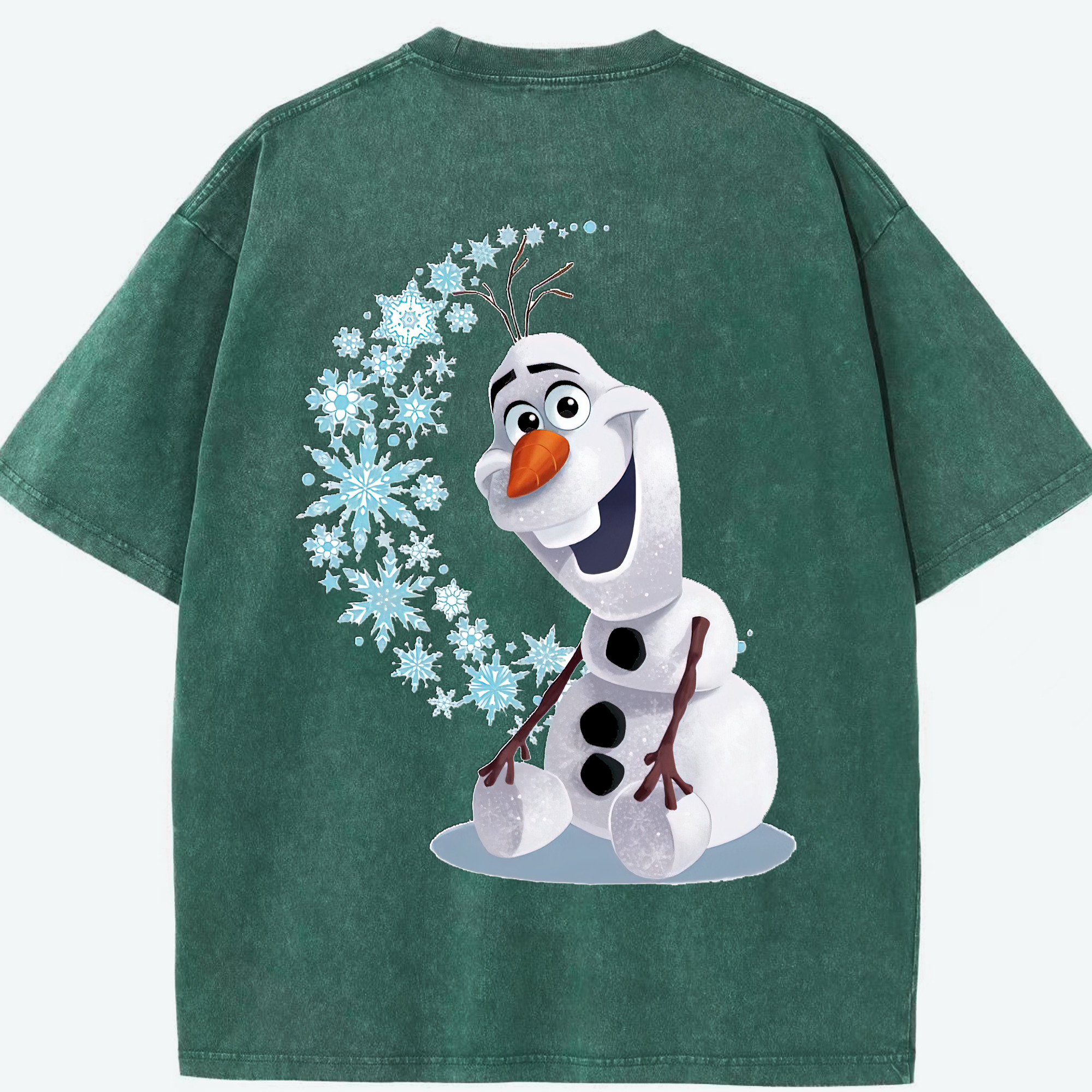 （画像用） アナと雪の女王 アンナ エルサ Frozen Anna Elsa 綿100% ヴィンテージ風 半袖Tシャツ（背面プリント）